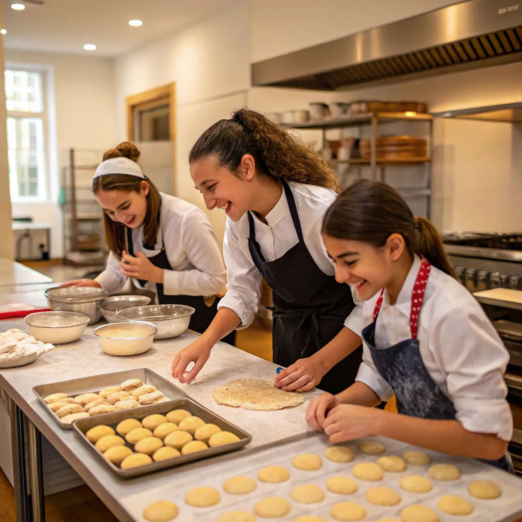 Baking class in action